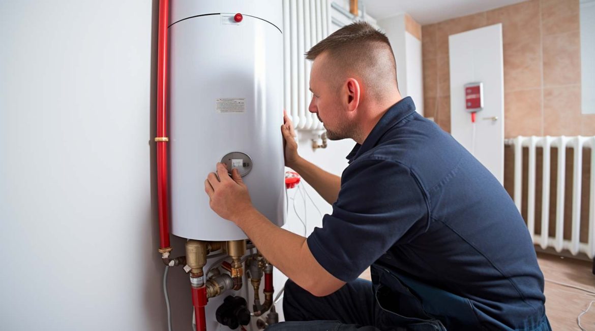 Un technicien qualifié met en pratique ses compétences technicien en chauffage en effectuant les réglages sur une chaudière murale.
